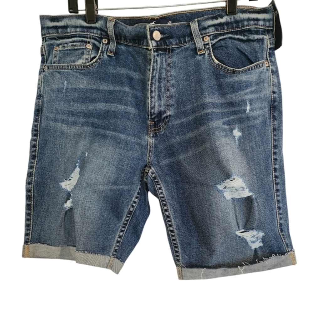 Hollister skinny denim short 9" epic flex distressed shorts